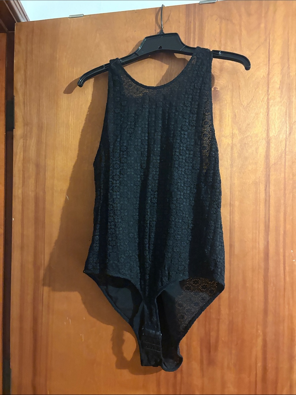 Ganni Black Lace One-Piece Bodysuit